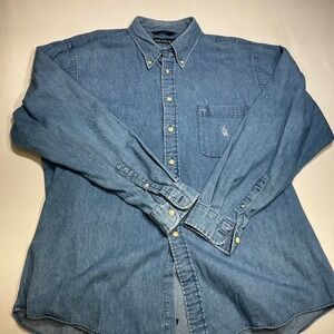 Nautica Denim Shirt Button‎ Down Long Sleeve Casual XXL